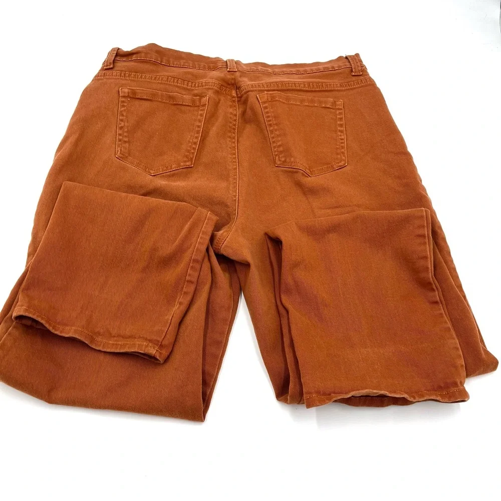 Gloria Vanderbilt Amanda High Rise Straight Leg Rust Denim Jeans Size 16 - Picture 11 of 14